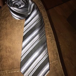 Silver and black neck tie